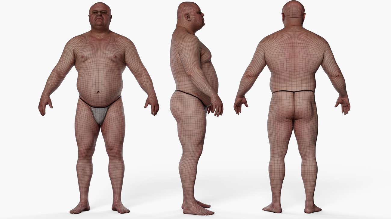 Male 3D Model Wireframe Body scan